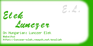 elek lunczer business card